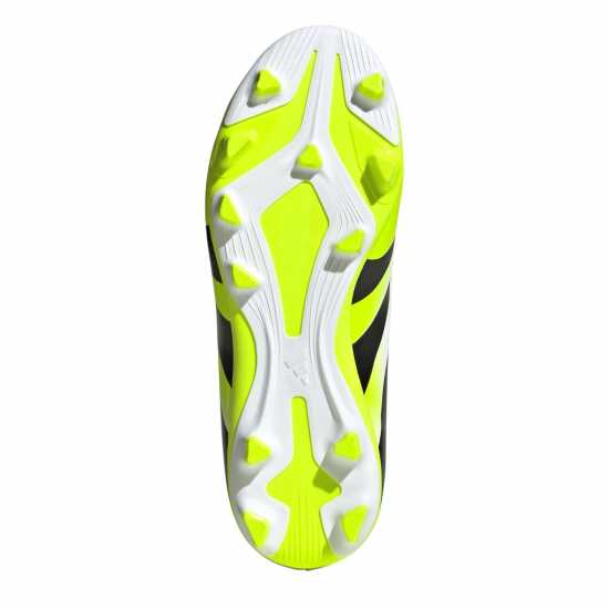 Adidas Predator Club Childrens Firm Ground Football Boots White/Blk/Lemon Детски футболни бутонки