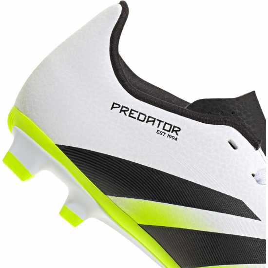 Adidas Predator Club Childrens Firm Ground Football Boots White/Blk/Lemon Детски футболни бутонки