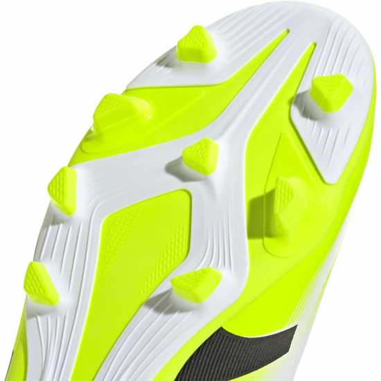 Adidas Predator Club Childrens Firm Ground Football Boots White/Blk/Lemon Детски футболни бутонки