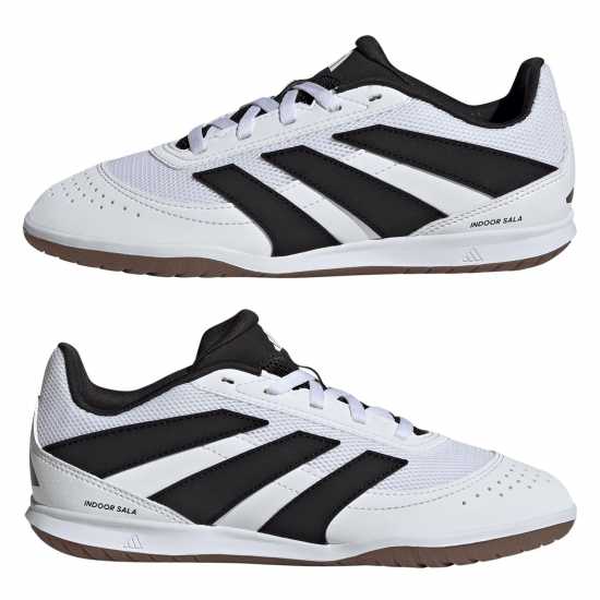 Adidas Predator League Childrens Indoor Football Boots White/Blk/Lemon Детски футболни бутонки