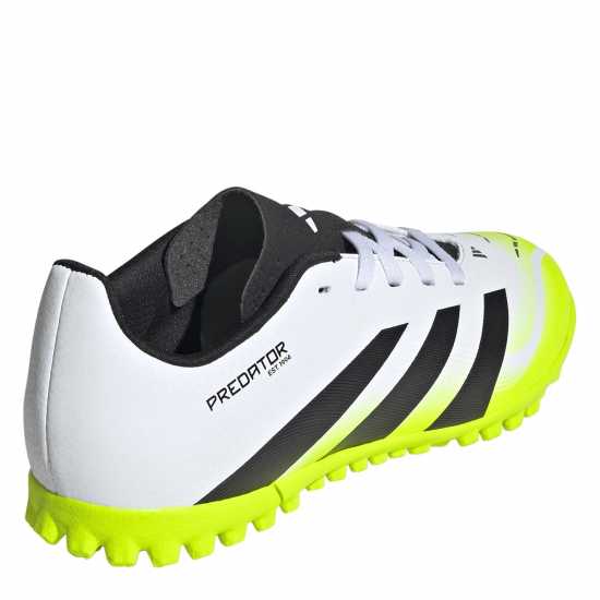 Adidas Predator Club Childrens Astro Turf Football Boots White/Blk/Lemon Детски футболни бутонки