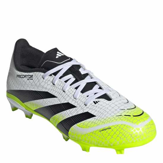 Adidas Predator League Childrens Firm Ground Football Boots Бяло/Черно/Лимон Adidas Predator League Childrens Firm Ground Football Boots Бяло/Черно/Лимон