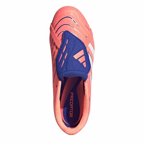 Adidas Predator League Fold-Over Tongue Childrens Firm Ground Football Boots Оранжево/Бяло Adidas Predator League Fold-Over Tongue Childrens Firm Ground Football Boots Оранжево/Бяло