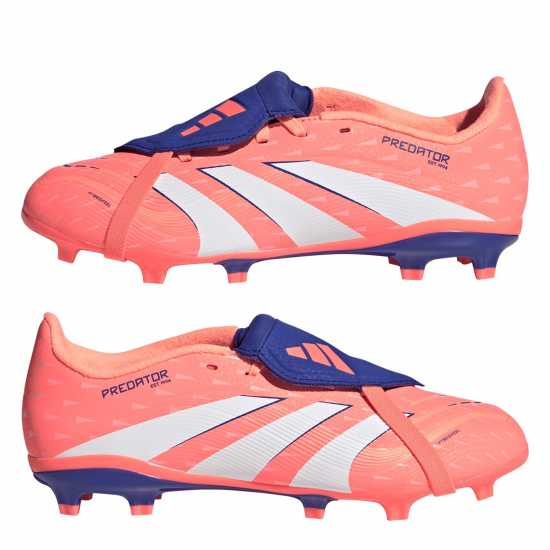 Adidas Predator League Fold-Over Tongue Childrens Firm Ground Football Boots Оранжево/Бяло Adidas Predator League Fold-Over Tongue Childrens Firm Ground Football Boots Оранжево/Бяло