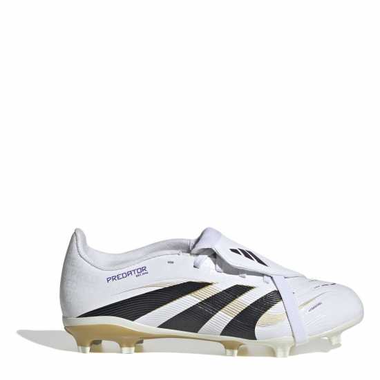 Adidas Predator League Fold-Over Tongue Childrens Firm Ground Football Boots White/Blk/Gold Adidas Predator League Fold-Over Tongue Childrens Firm Ground Football Boots White/Blk/Gold