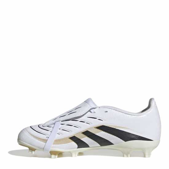 Adidas Predator League Fold-Over Tongue Childrens Firm Ground Football Boots White/Blk/Gold Adidas Predator League Fold-Over Tongue Childrens Firm Ground Football Boots White/Blk/Gold