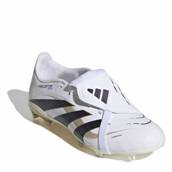 Adidas Predator League Fold-Over Tongue Childrens Firm Ground Football Boots White/Blk/Gold Adidas Predator League Fold-Over Tongue Childrens Firm Ground Football Boots White/Blk/Gold