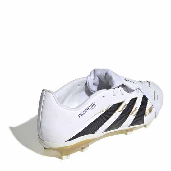 Adidas Predator League Fold-Over Tongue Childrens Firm Ground Football Boots White/Blk/Gold Adidas Predator League Fold-Over Tongue Childrens Firm Ground Football Boots White/Blk/Gold