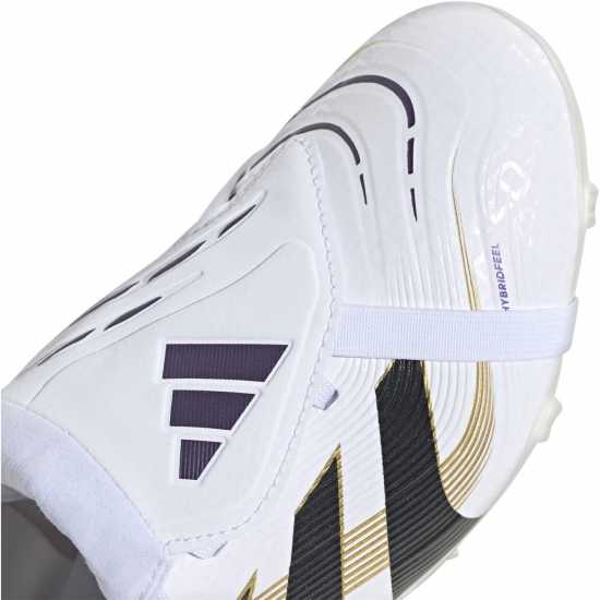 Adidas Predator League Fold-Over Tongue Childrens Firm Ground Football Boots White/Blk/Gold Adidas Predator League Fold-Over Tongue Childrens Firm Ground Football Boots White/Blk/Gold