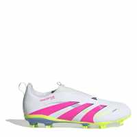Adidas Predator 3 Childrens Laceless Firm Ground Football Boots Бяло/Розово Adidas Predator 3 Childrens Laceless Firm Ground Football Boots Бяло/Розово