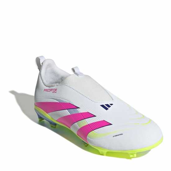 Adidas Predator 3 Childrens Laceless Firm Ground Football Boots Бяло/Розово Adidas Predator 3 Childrens Laceless Firm Ground Football Boots Бяло/Розово