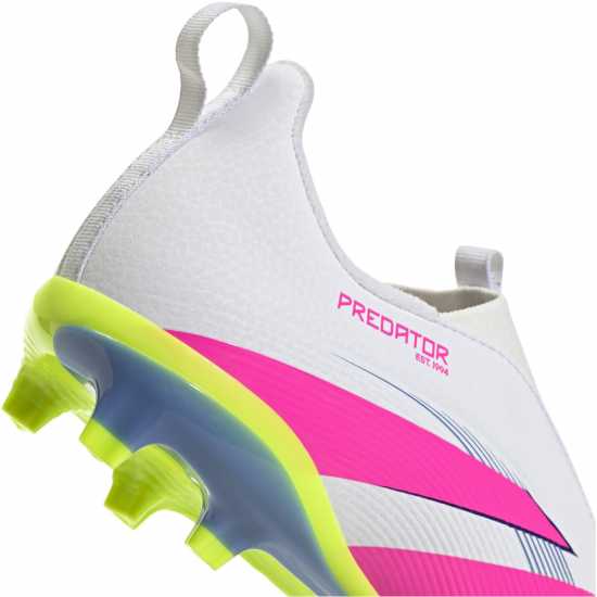 Adidas Predator 3 Childrens Laceless Firm Ground Football Boots Бяло/Розово Adidas Predator 3 Childrens Laceless Firm Ground Football Boots Бяло/Розово