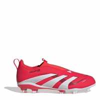 Adidas Predator 3 Childrens Laceless Firm Ground Football Boots Червено/Бяло Детски футболни бутонки
