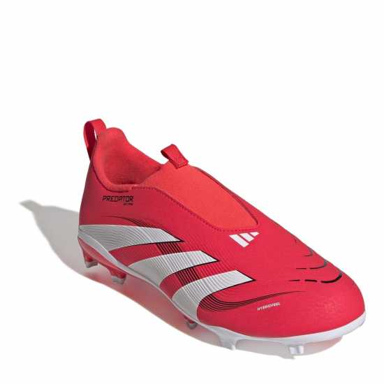 Adidas Predator 3 Childrens Laceless Firm Ground Football Boots Червено/Бяло Детски футболни бутонки