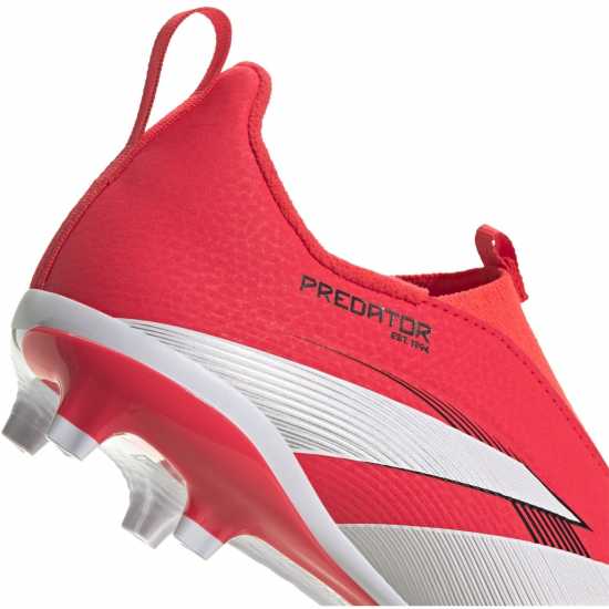 Adidas Predator 3 Childrens Laceless Firm Ground Football Boots Червено/Бяло Детски футболни бутонки