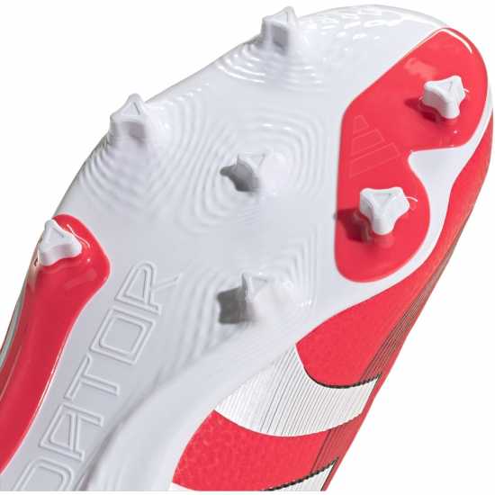 Adidas Predator 3 Childrens Laceless Firm Ground Football Boots Червено/Бяло Детски футболни бутонки