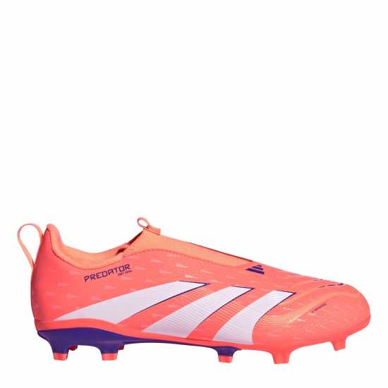 Adidas Predator 3 Childrens Laceless Firm Ground Football Boots Оранжево/Бяло 