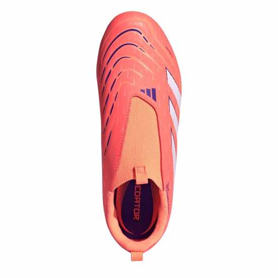 Adidas Predator 3 Childrens Laceless Firm Ground Football Boots Оранжево/Бяло 