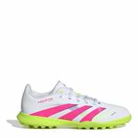 Adidas Predator Childrens Astro Turf Football Boots Бяло/Розово Детски футболни бутонки