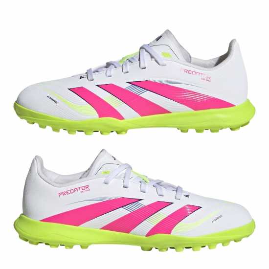 Adidas Predator Childrens Astro Turf Football Boots Бяло/Розово Детски футболни бутонки