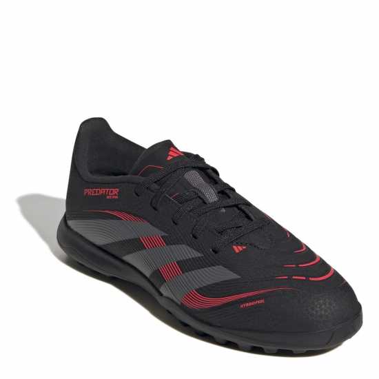Adidas Predator Childrens Astro Turf Football Boots Черно/Сиво Детски футболни бутонки