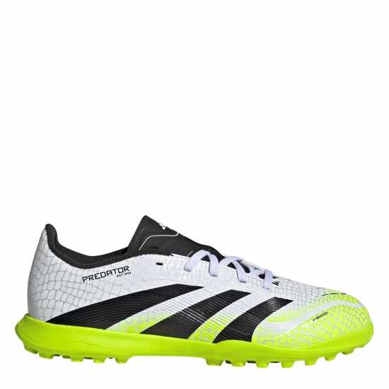 Adidas Predator Childrens Astro Turf Football Boots White/Blk/Lemon Детски футболни бутонки
