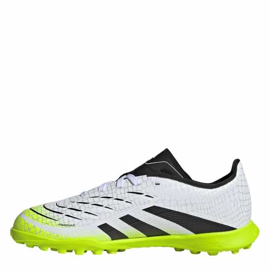 Adidas Predator Childrens Astro Turf Football Boots White/Blk/Lemon Детски футболни бутонки