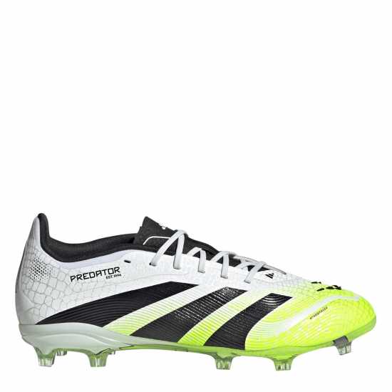 Adidas Predator Elite Childrens Firm Ground Football Boots White/Blk/Lemon Детски футболни бутонки