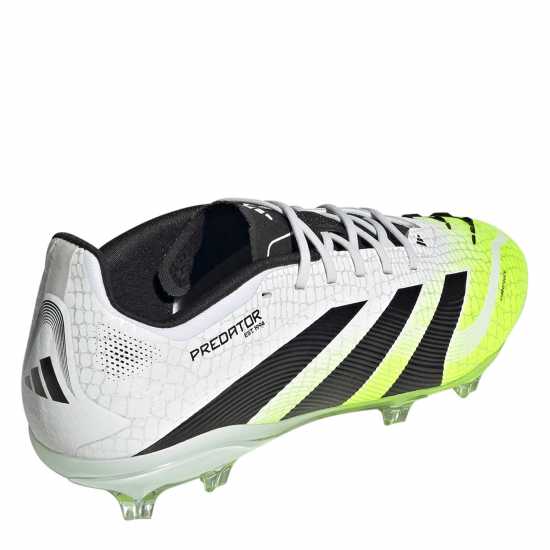 Adidas Predator Elite Childrens Firm Ground Football Boots White/Blk/Lemon Детски футболни бутонки