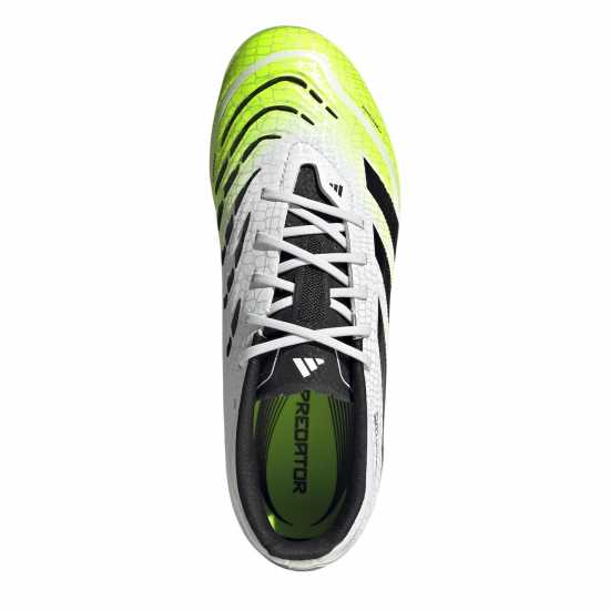 Adidas Predator Elite Childrens Firm Ground Football Boots White/Blk/Lemon Детски футболни бутонки