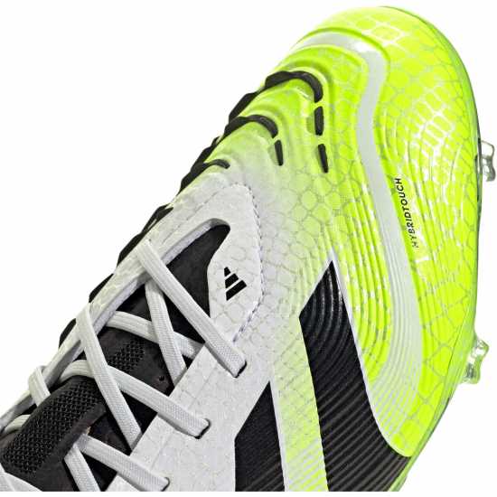 Adidas Predator Elite Childrens Firm Ground Football Boots White/Blk/Lemon Детски футболни бутонки
