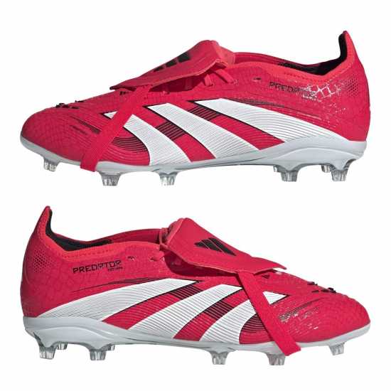 Детски футболни бутонки Adidas Predator Elite Fold-Over Tongue Childrens Firm Ground Football Boots Червено/Бяло Adidas Predator Elite Fold-Over Tongue Childrens Firm Ground Football Boots Червено/Бяло Детски футболни бутонки