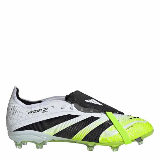 Adidas Predator Elite Fold-Over Tongue Childrens Firm Ground Football Boots White/Blk/Lemon Детски футболни бутонки