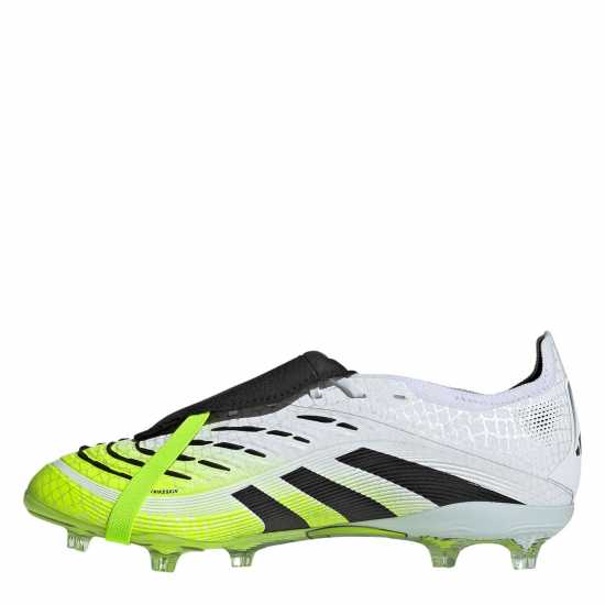Adidas Predator Elite Fold-Over Tongue Childrens Firm Ground Football Boots White/Blk/Lemon Детски футболни бутонки
