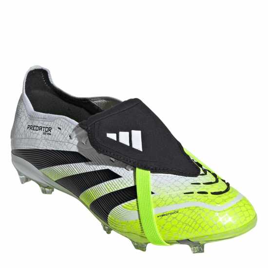 Adidas Predator Elite Fold-Over Tongue Childrens Firm Ground Football Boots White/Blk/Lemon Детски футболни бутонки