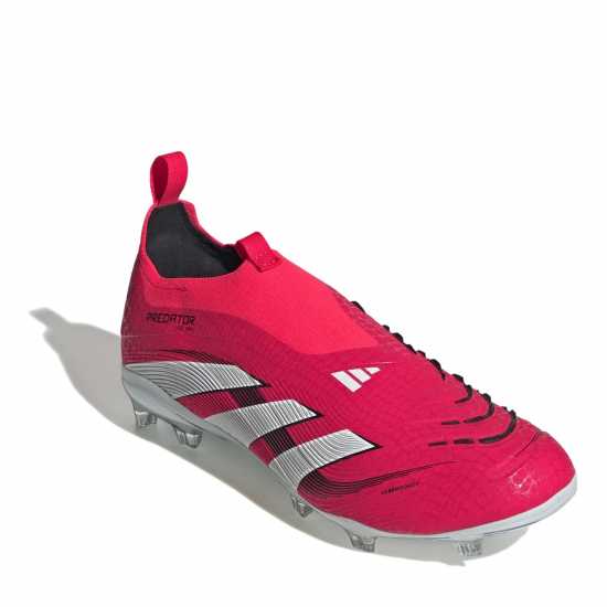 Adidas Predator Elite Laceless Childrens Firm Ground Football Boots Червено/Бяло 
