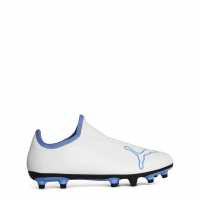 Puma Finesse Laceless Fg Child Football Boots White/Blue Детски футболни бутонки