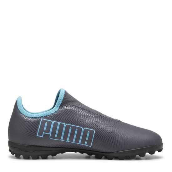 Puma Finesse Astro Turf Football Boots Childrens Grey/Aqua Футболни стоножки