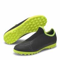 Puma Finesse Astro Turf Football Boots Childrens Black/FluYellow Футболни стоножки