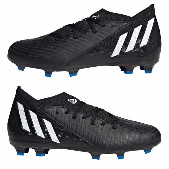 Adidas Predator .3 Childrens Fg Football Boots Black/White Футболни стоножки