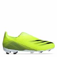 Adidas X .3 Laceless Childrens Fg Football Boots SolYellow/Blue Детски футболни бутонки