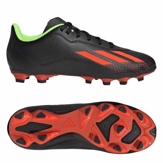 Adidas X .4 Childrens Fg Football Boots Black/Red/Grn Футболни стоножки