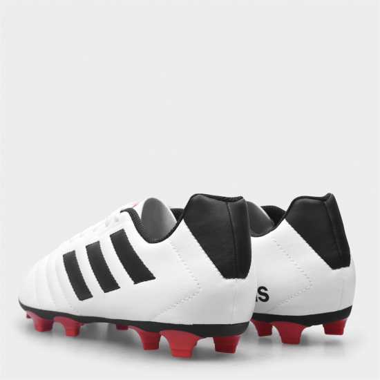Adidas Детски Футболни Бутонки Goletto Viii Firm Ground Football Boots Kids White/Solar Red Футболни стоножки