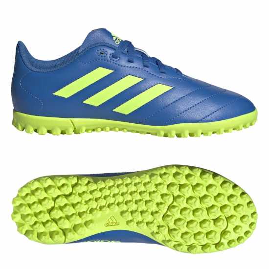 Adidas Детски Футболни Бутонки Goletto Viii Astro Turf Football Boots Kids Blue/Lemon Футболни стоножки