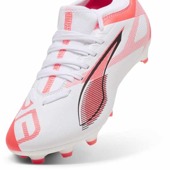 Puma Детски Футболни Бутонки Ultra Match Firm Ground Football Boots Juniors Бяло/Червено Детски футболни бутонки