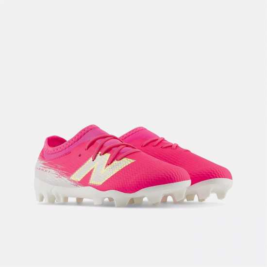 New Balance Unisex Kids' Furon .3 Firm Ground Football Boots Pink/White New Balance Unisex Kids' Furon .3 Firm Ground Football Boots Pink/White
