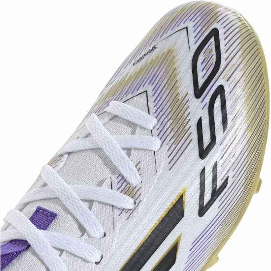 Adidas F50 League Juniors Firm Ground Football Boots Бяло/Черно/Злато Детски футболни бутонки