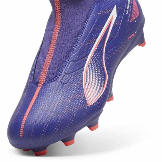 Puma Ultra Match+ Laceless Junior Firm Ground Football Boots Лилаво/Бяло/Оранжево 