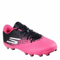 Skechers Razor Juniors Firm Ground Football Boots Black/Pink Детски футболни бутонки