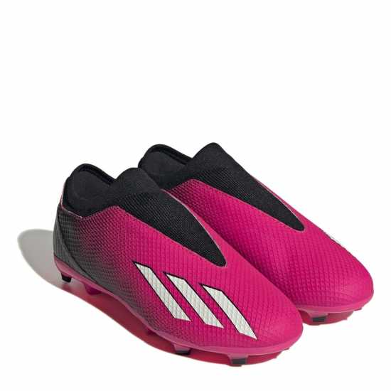 Adidas Детски Футболни Бутонки X. 3 Firm Ground Football Boots Juniors Pink/Black - Детски футболни бутонки